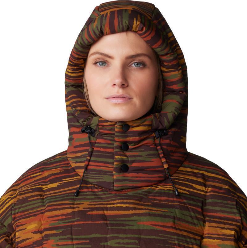 StretchDown Poncho - Iron Oxide Stria Print 4