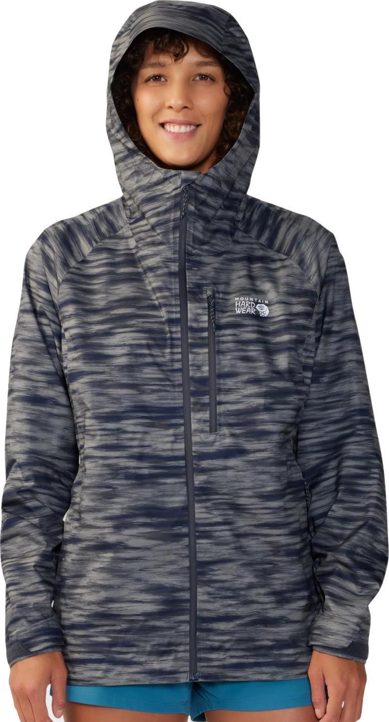 Stretch Ozonic Jacket - Womens - Dark Zinc Frequency Print 1