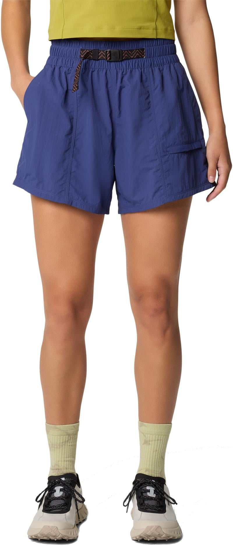 Stryder Belted Shorts, 5" Inseam - Womens - lapis dusk 1