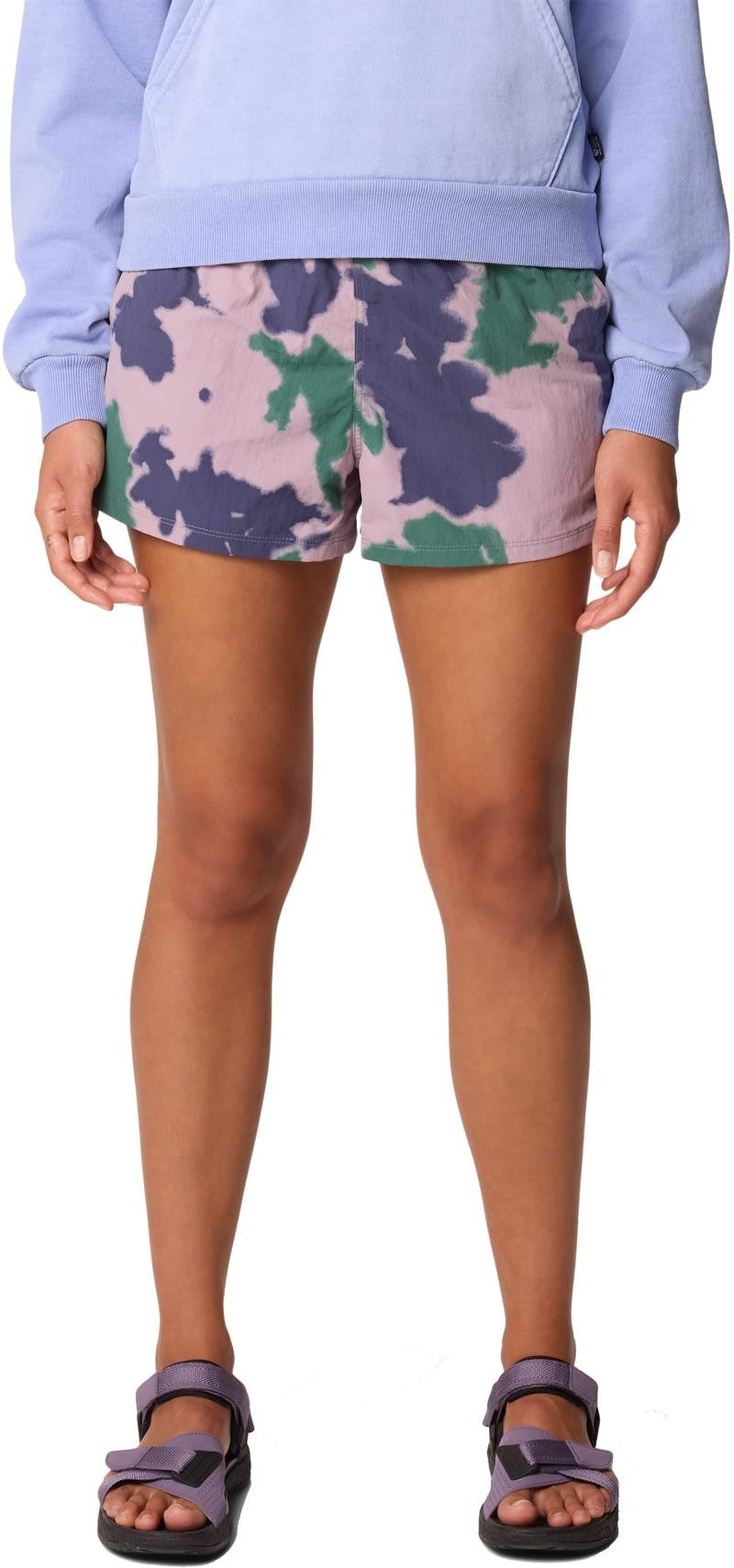 Stryder Shorts, 3" Inseam - Womens - blue pine blissed dye print 1