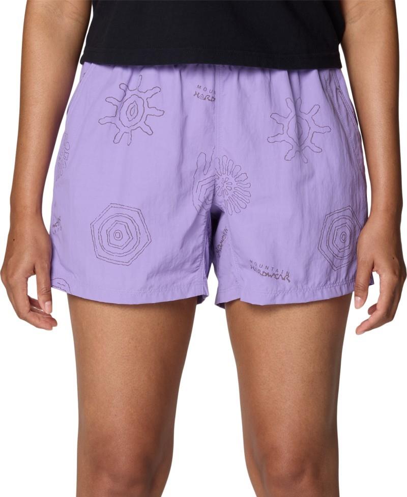 Stryder Shorts, 5" Inseam - Womens - harbor violet screens print 1