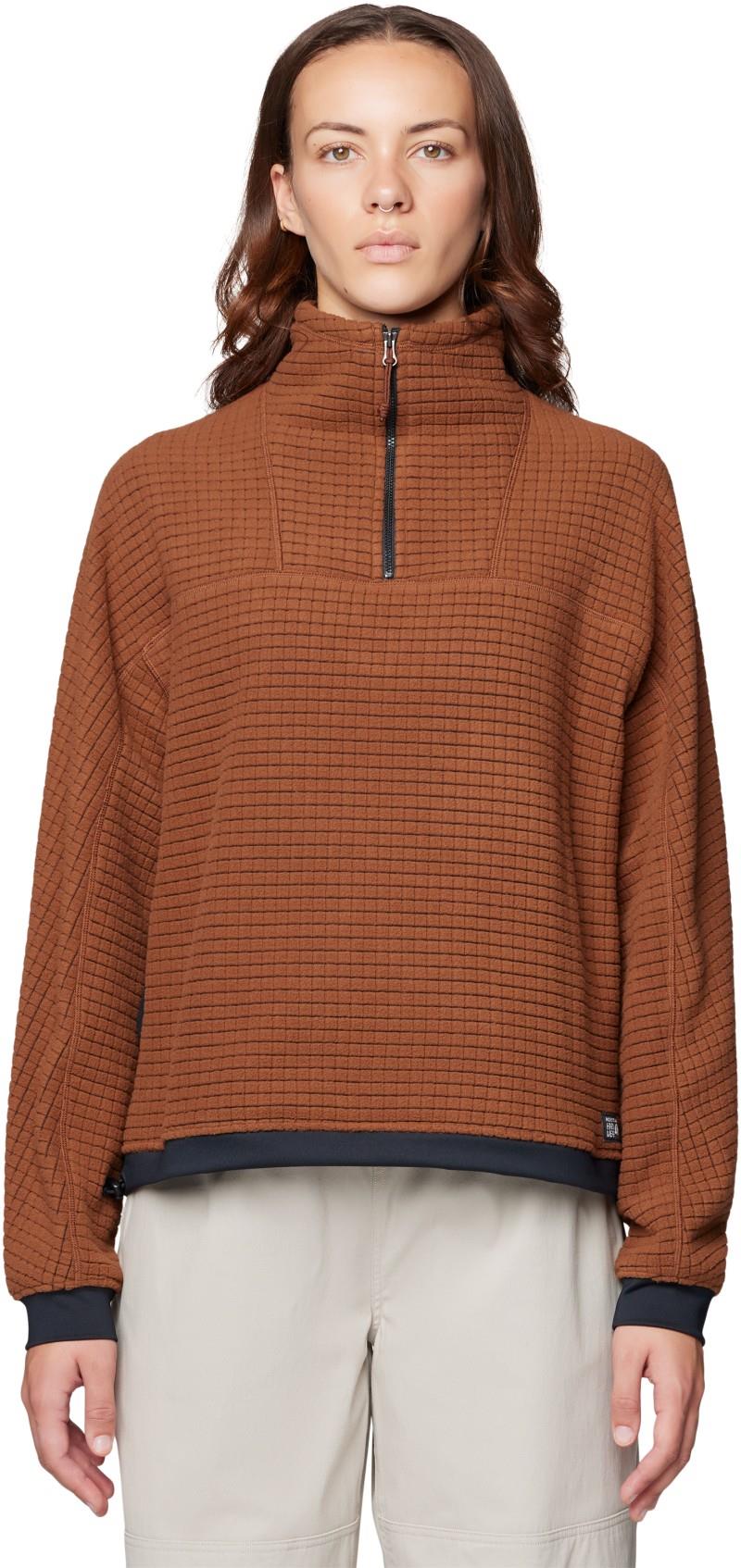 Summit Grid Big Grid Half Zip - Womens - cocoa brown 1