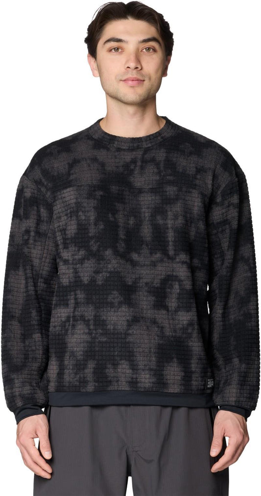 Summit Grid Big Grid Pullover Crew - Mens - black shadowdye print 1