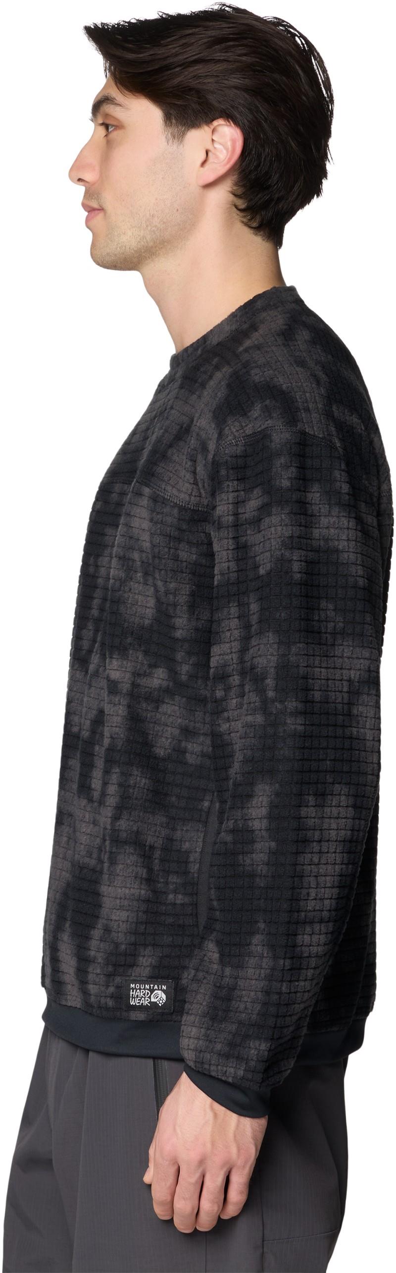 Summit Grid Big Grid Pullover Crew - Mens - black shadowdye print 1