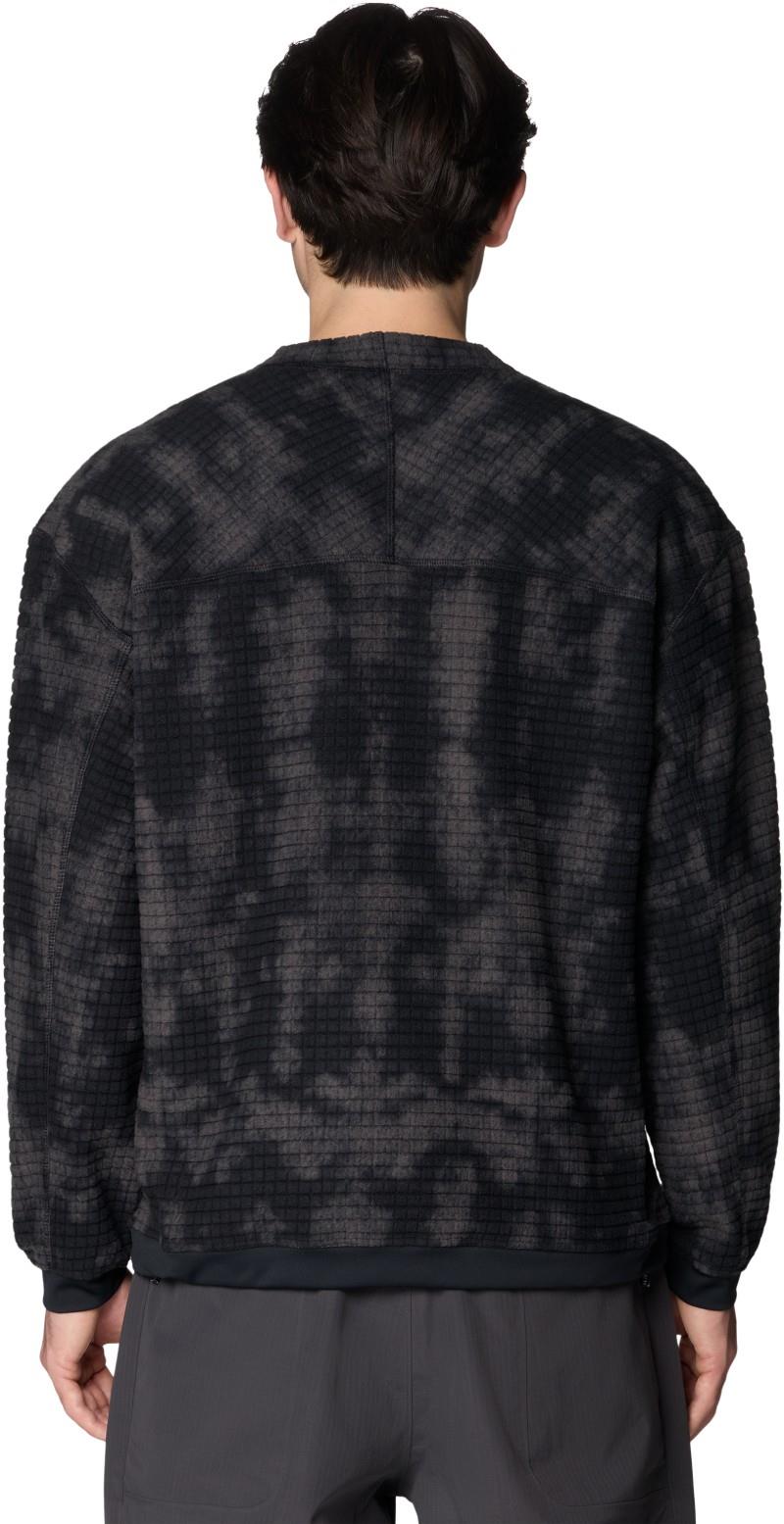 Summit Grid Big Grid Pullover Crew - Mens - black shadowdye print 1