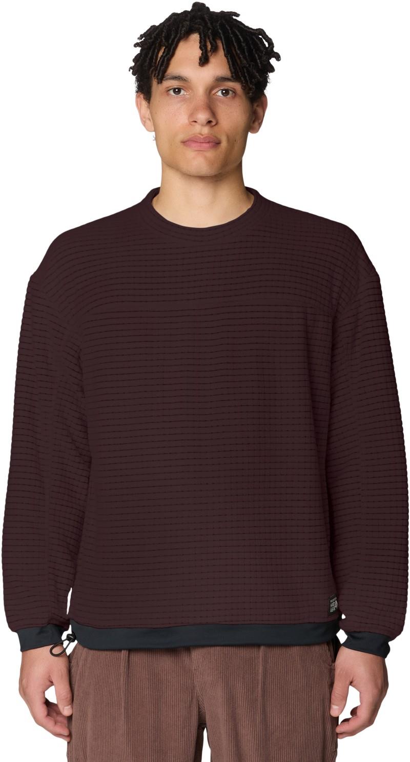 Summit Grid Big Grid Pullover Crew - Mens - deep mulberry 1
