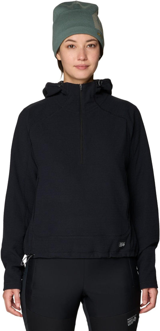 Summit Grid Half Zip Hoody - Womens - black 1