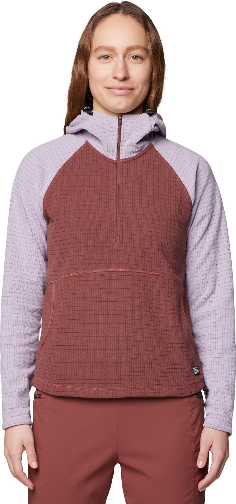 Summit Grid Half Zip Hoody - Womens - bourbon brown / atmospheric 1