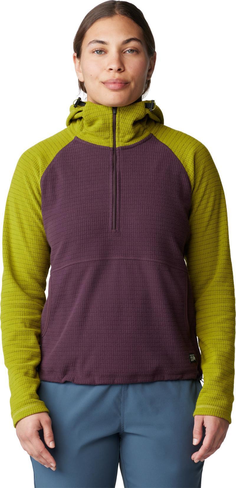 Summit Grid Half Zip - Womens - blackberry / python green 1