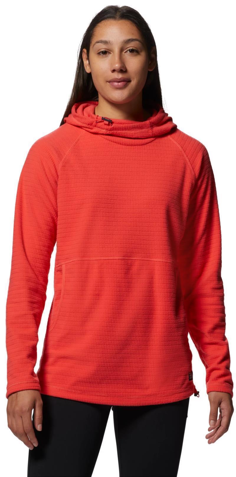 Summit Grid Tunic Hoody - Womens - Solar Pink 1