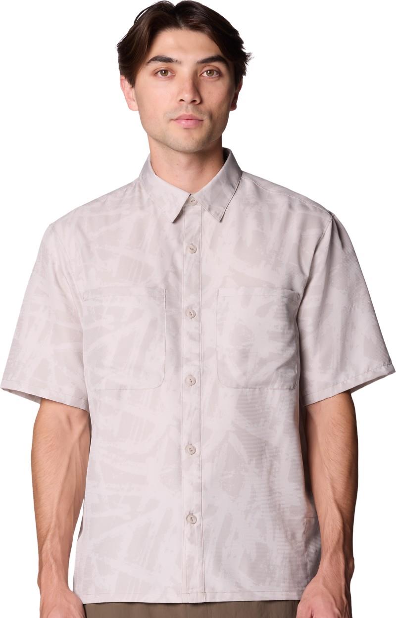 Sun Drift Cooling Printed SS Shirt - Mens - city fog brushstrokes print 1