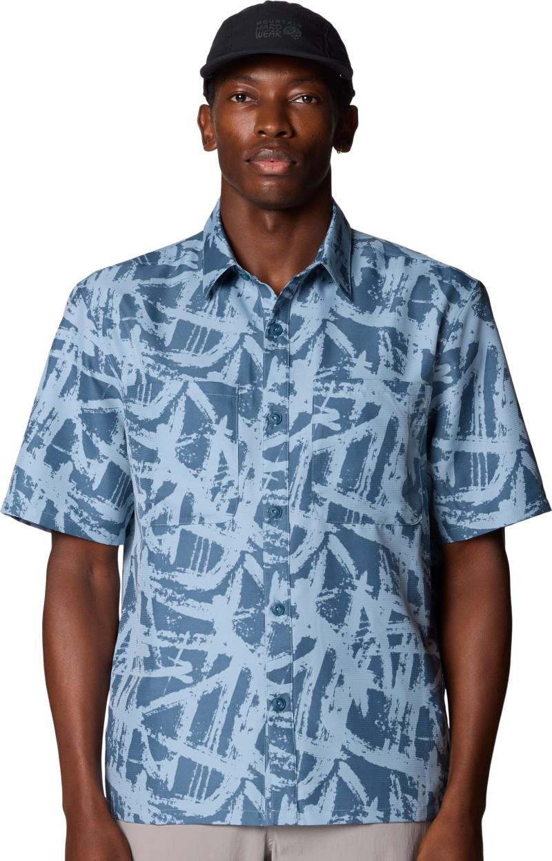 Sun Drift Cooling Printed SS Shirt - Mens - element brushstrokes print 1
