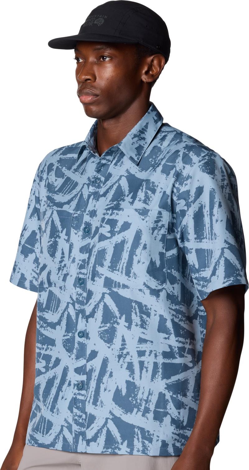 Sun Drift Cooling Printed SS Shirt - Mens - element brushstrokes print 1