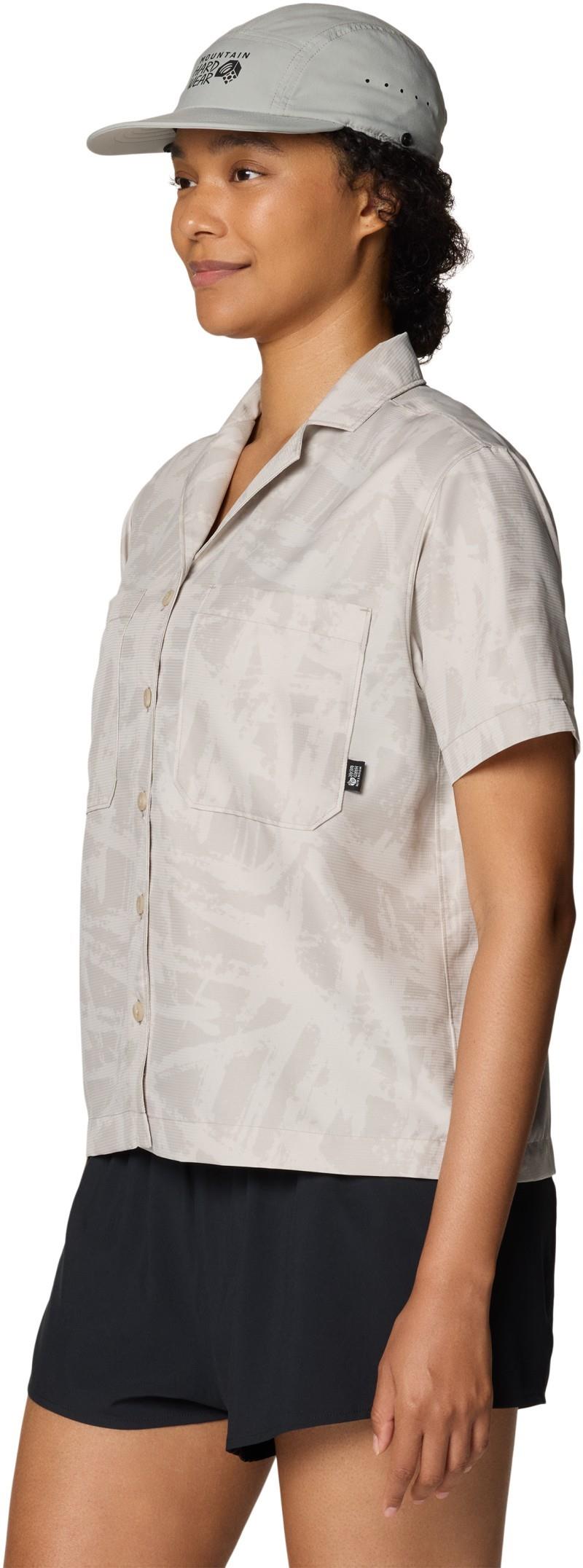 Sun Drift Cooling SS Shirt - Womens - city fog brushstrokes print 1
