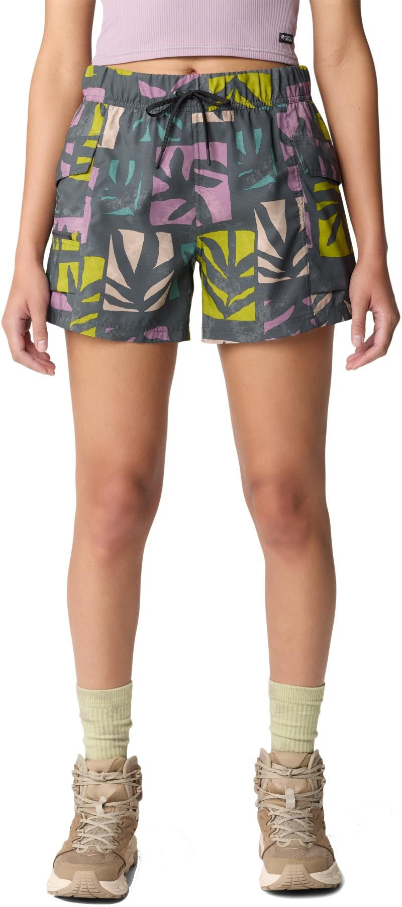 Trail Sender Shorts - Womens - volcanic meadows print 1