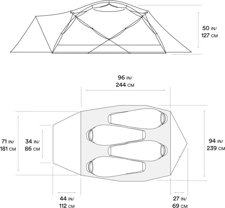Trango 4, 3-4 Person Tent - alpine red 1