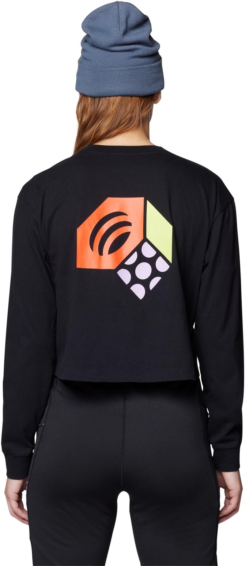 Tri-Color Logo Crop LS - Womens - black 1