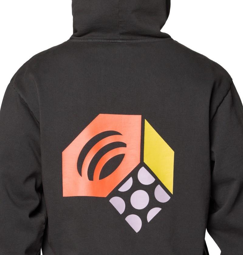 Tri-Color Logo Garment Dyed Hoody - Mens - stealth grey 1