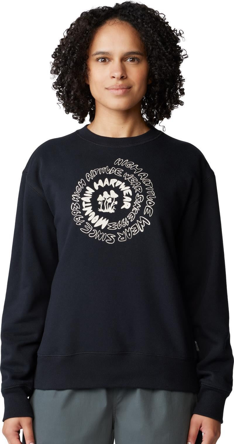 Type Swirl Crew Sweatshirt - Womens - black 1