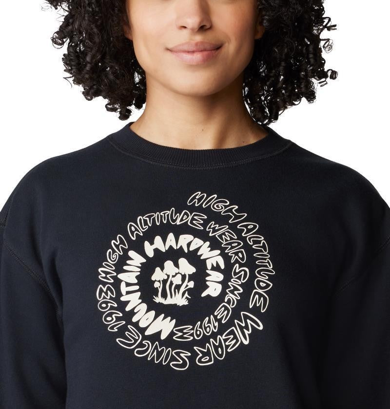Type Swirl Crew Sweatshirt - Womens - black 1