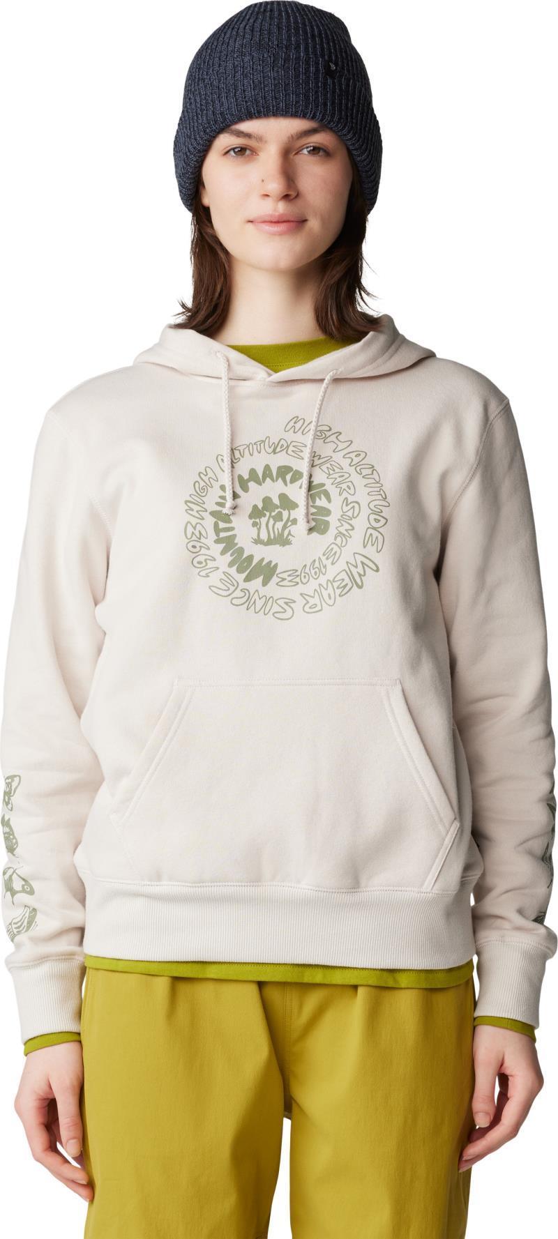 Type Swirl Pullover Hoody - Womens - Talc 1