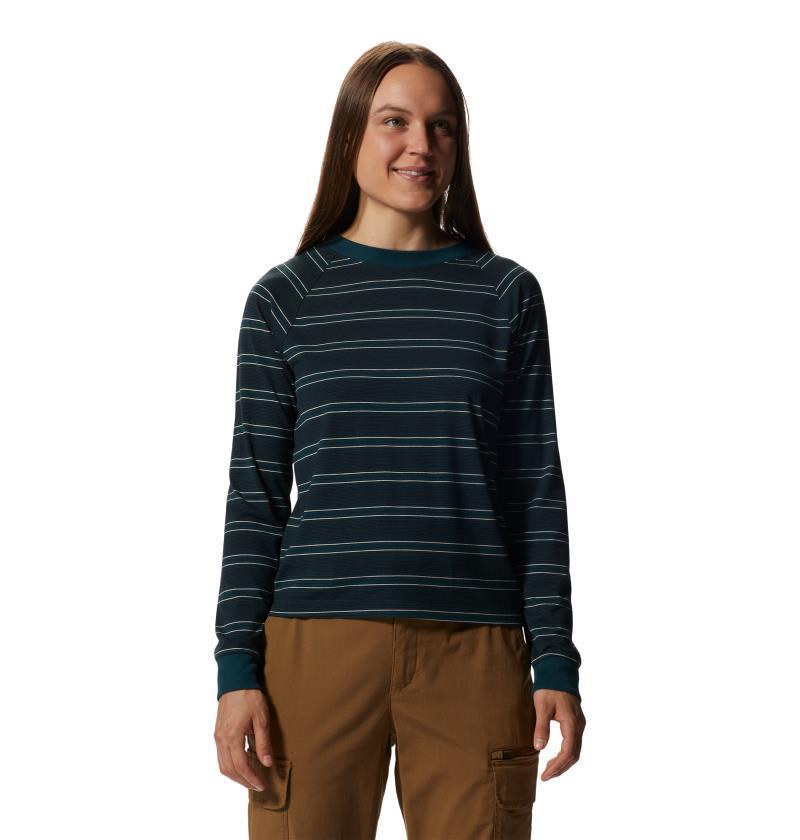 Wander Pass LS - Womens - dark marsh pacific stripe 1