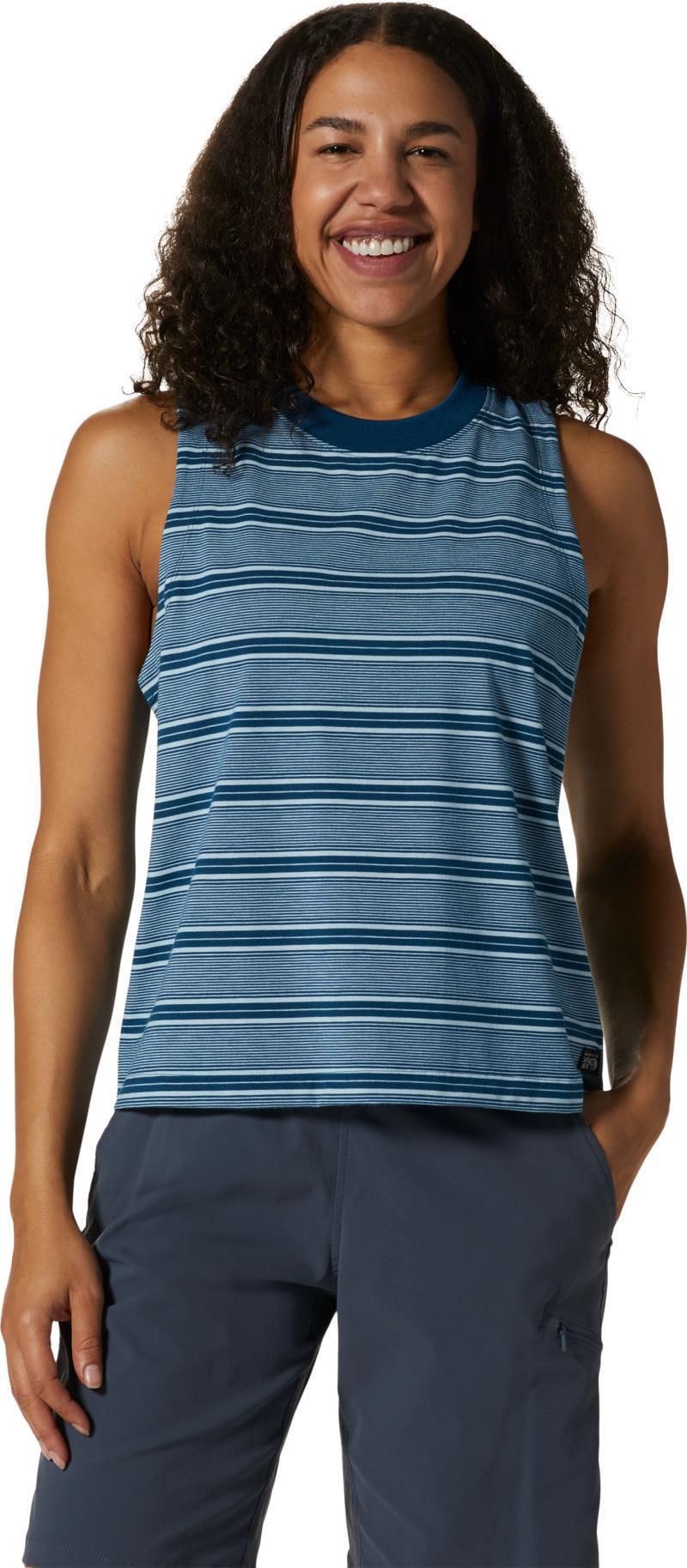 Wander Pass Tank - Womens - Dark Caspian Pacific Stripe 2