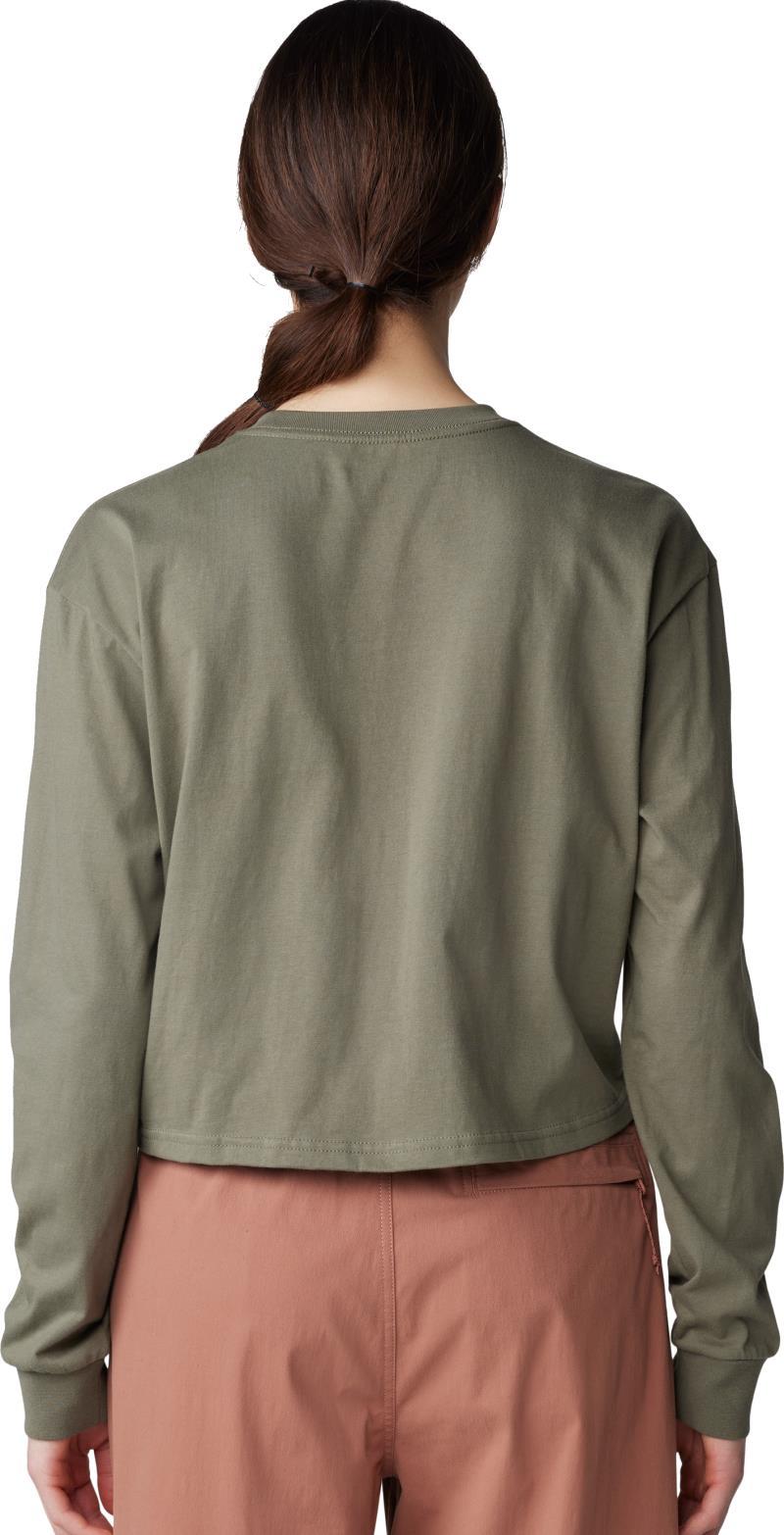 Wild Flowers Boxy Crop LS - Womens - Stone Green 3