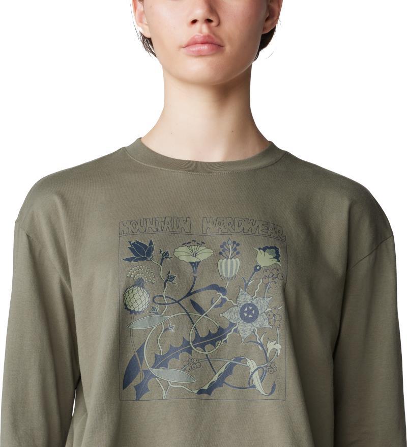 Wild Flowers Boxy Crop LS - Womens - Stone Green 4