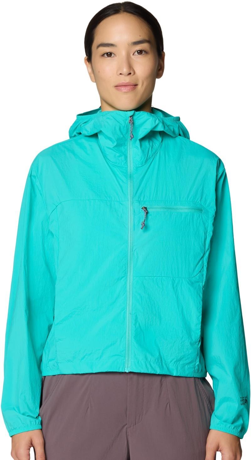Wind Veil Hooded Jacket - Womens - aqua marina 1