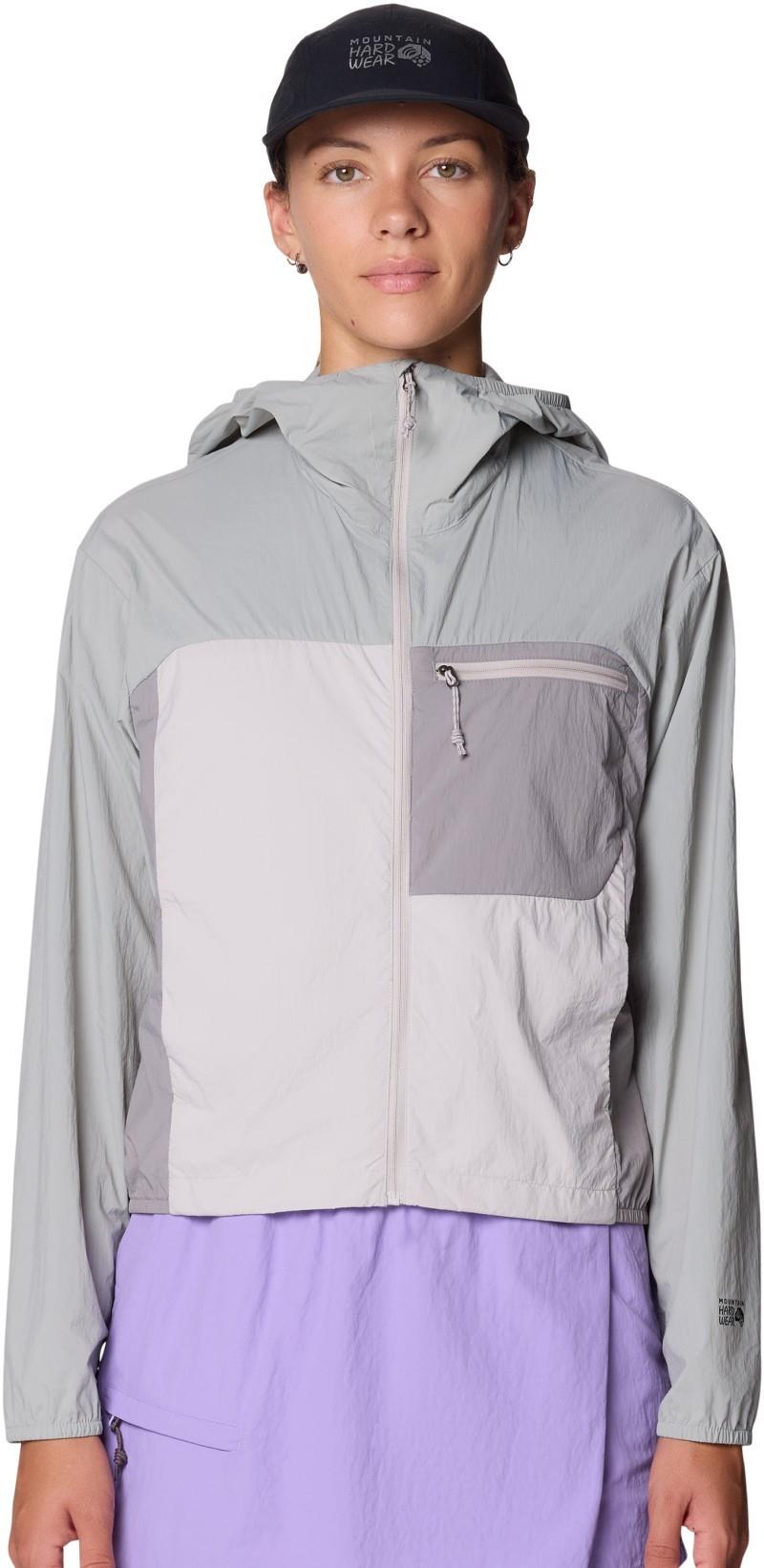 Wind Veil Hooded Jacket - Womens - half moon grey / city fog / approaching storm 1