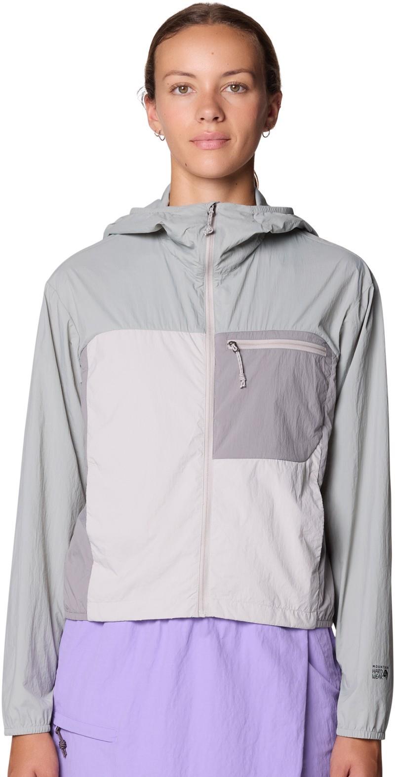 Wind Veil Hooded Jacket - Womens - half moon grey / city fog / approaching storm 1
