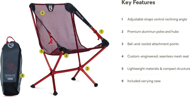 Moonlite Reclining Camp Chair - deep claret 1