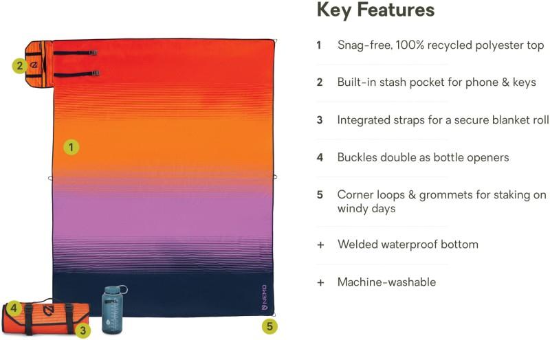 Victory Patio Blanket - Large - sun orange stripe 1