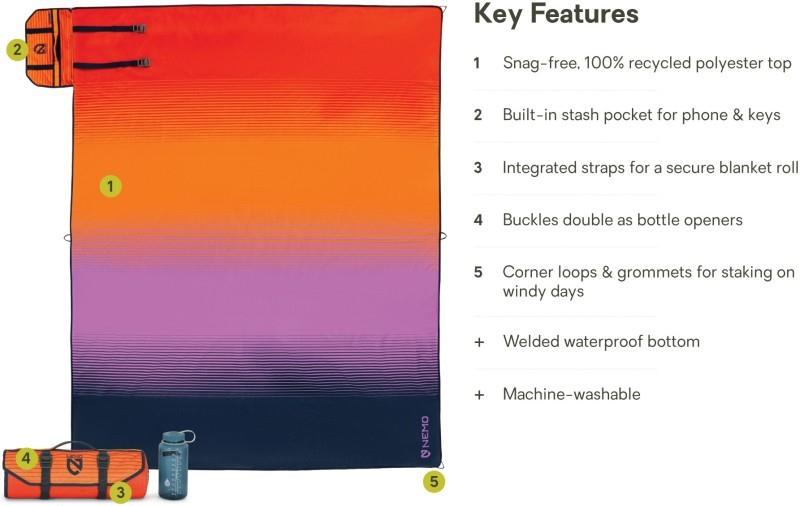 Victory Patio Blanket - XLarge - sun orange stripe 1