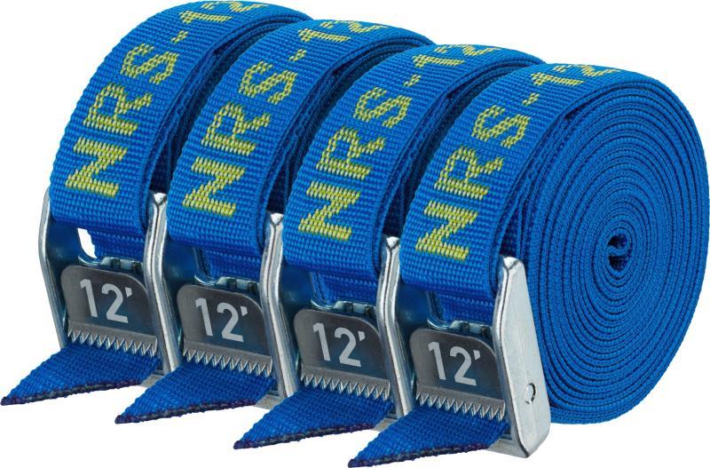 1" HD Tie-Down Straps, 12` - 4 Pack - iconic blue 1