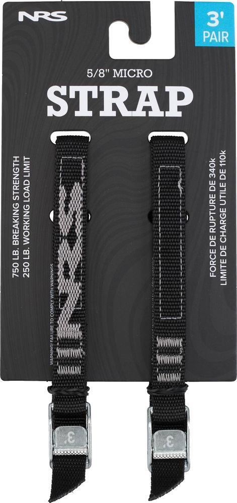 5/8" Micro Straps, 3` - Pair - Stealth Black 1