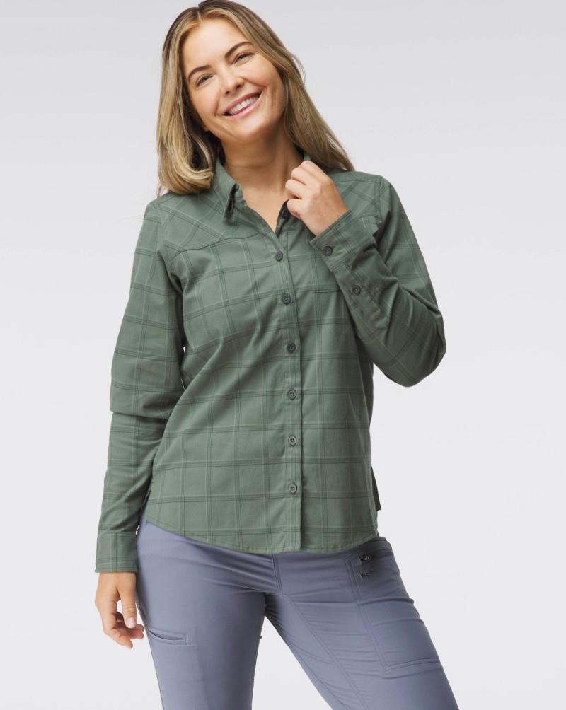 Campfire Flannel - Womens - juniper plaid 1