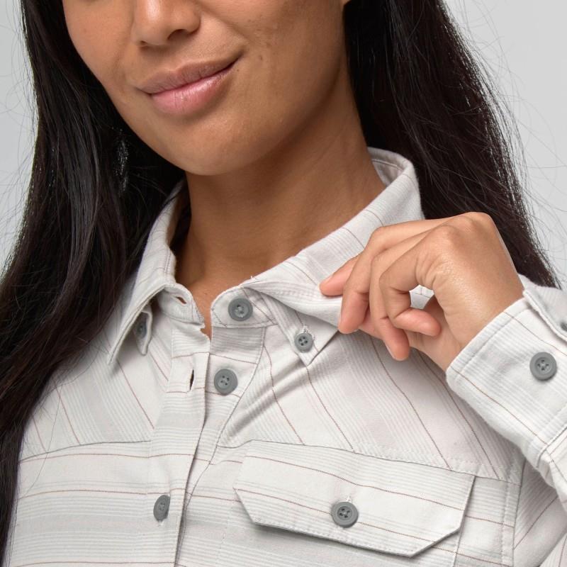 Campfire Flannel - Womens - mist stripe 1