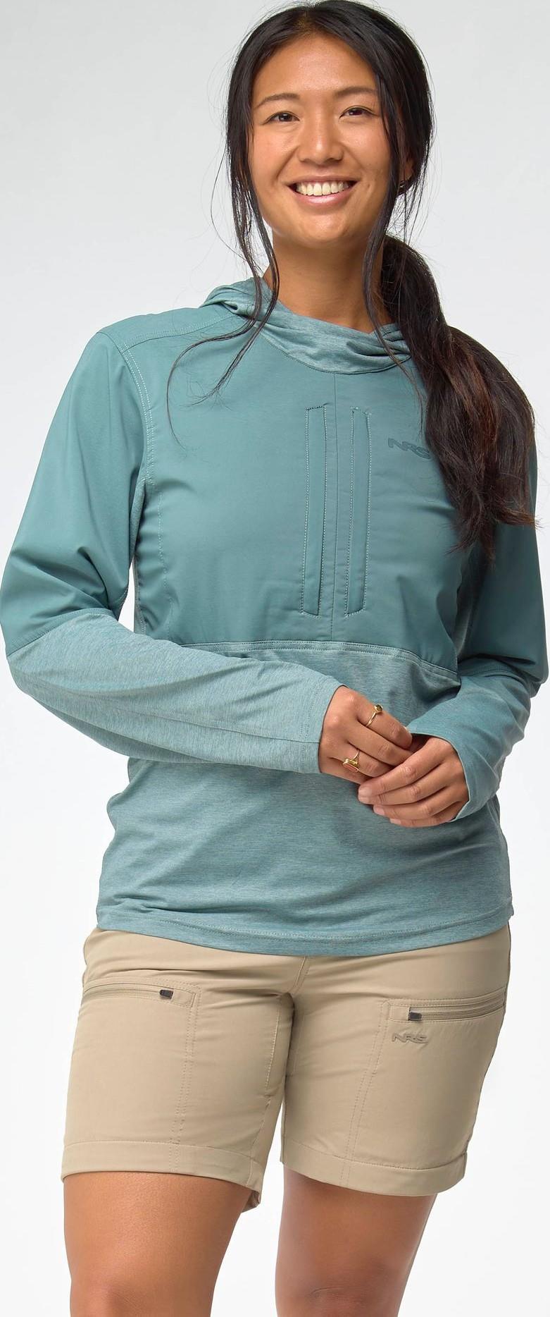 Silkweight Hybrid Hoodie - Womens - slate 1