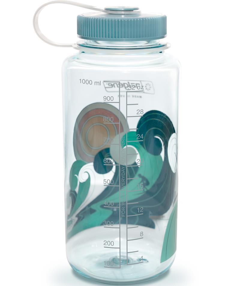 Retro Wide Mouth Loop Top Bottle - 1L / 32oz - Seafoam 2