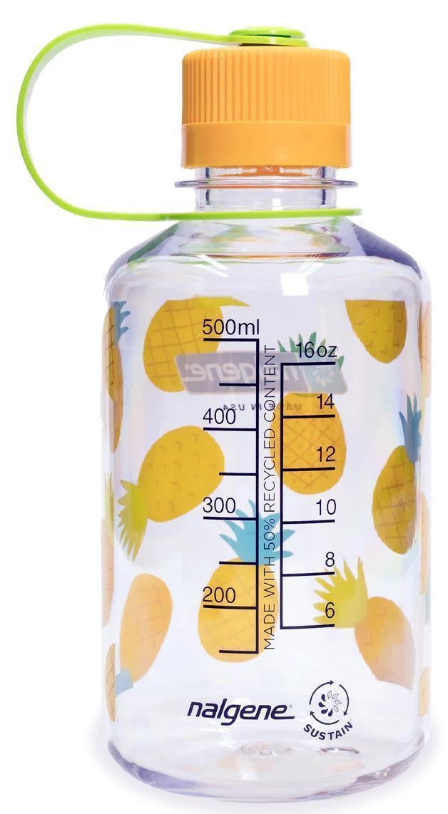 Sustain Narrow Mouth Loop Top - Fruit Prints - 500ml / 16oz - Clear with Pineapples 2