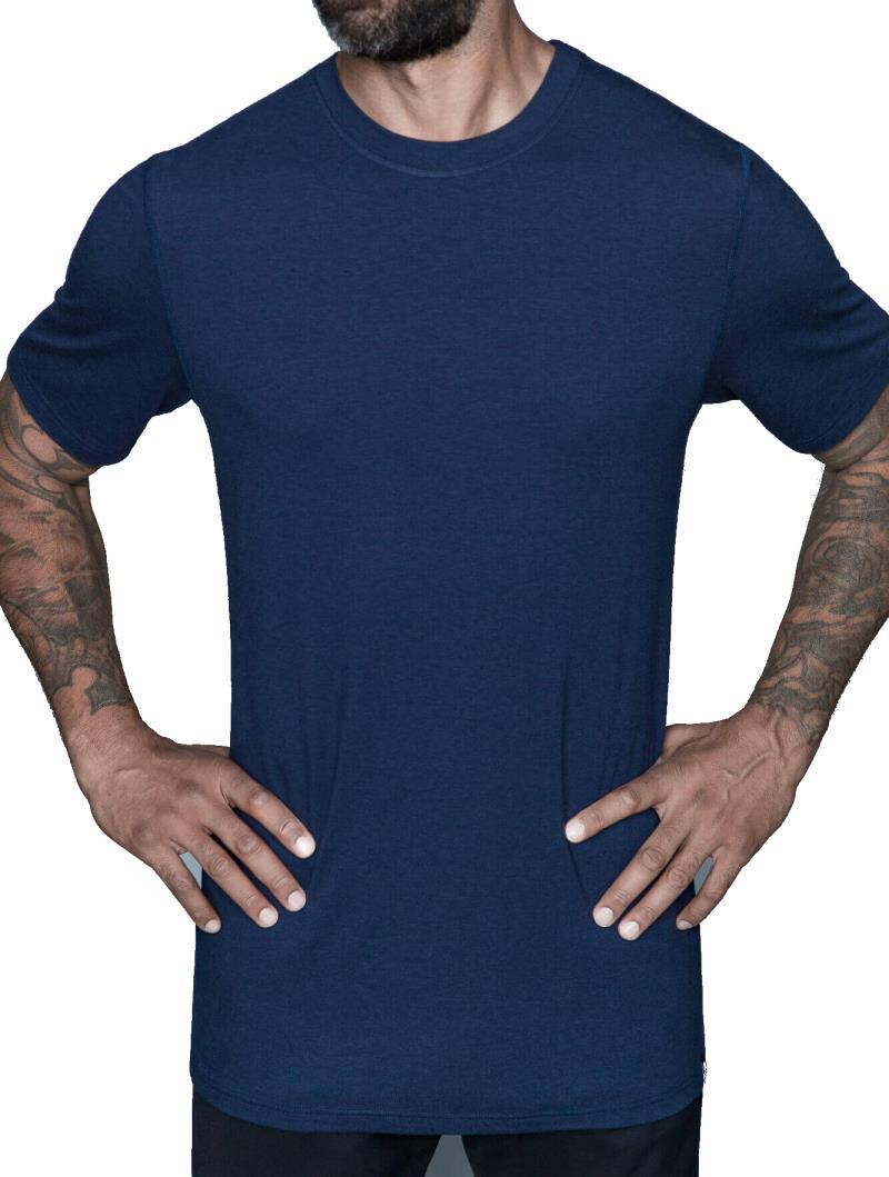 Crowe Bamboo Cotton - Tall Crew Tee - Mens - marine 1