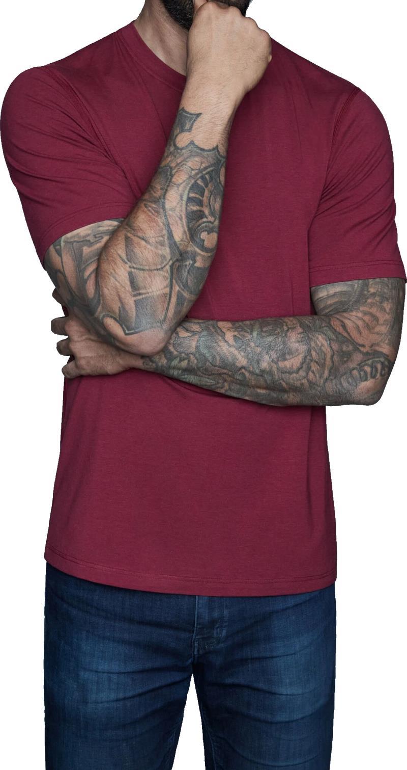 Crowe Bamboo Cotton - Tall Crew Tee - Mens - milano red 1