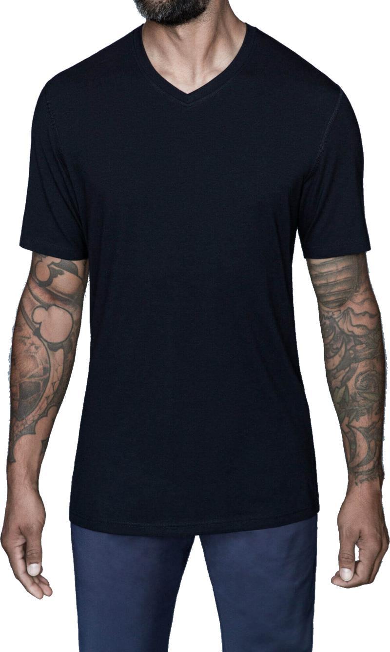 Drake Bamboo Cotton - Tall V-Neck Tee - Mens - black 1