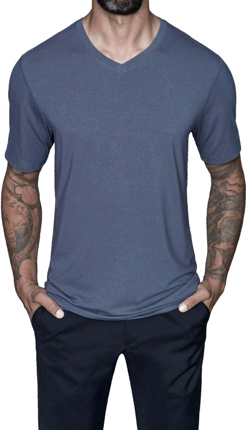 Drake Bamboo Cotton - Tall V-Neck Tee - Mens - dark shadow 1