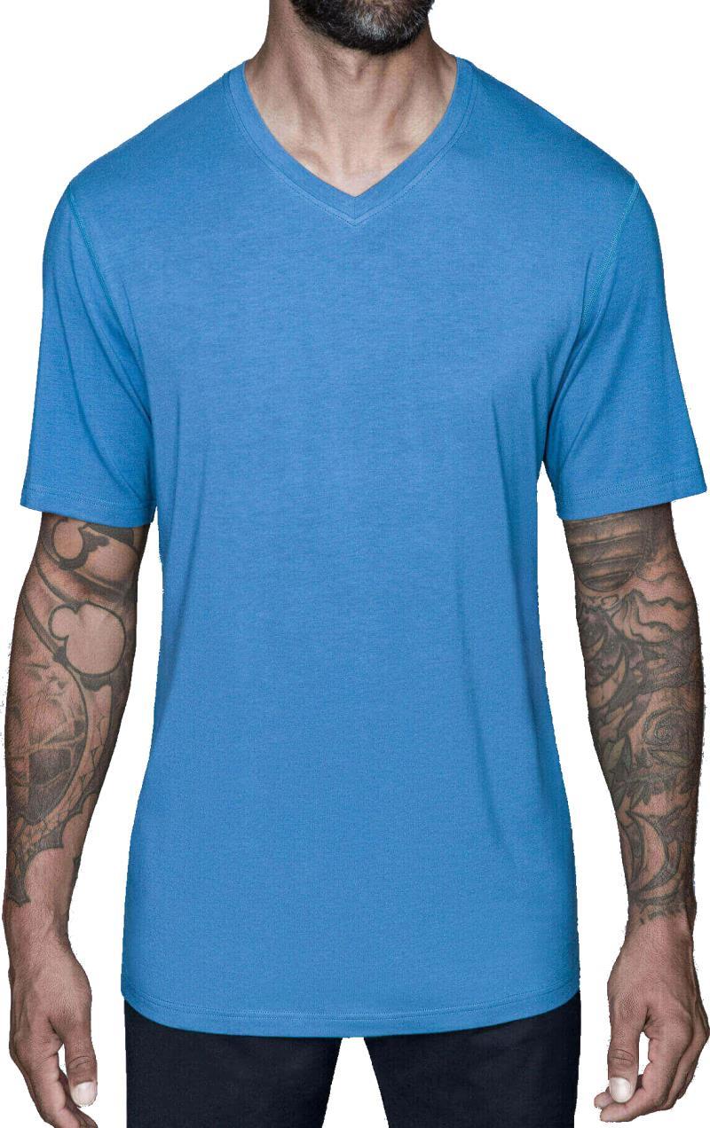 Drake Bamboo Cotton - Tall V-Neck Tee - Mens - stellar blue 1