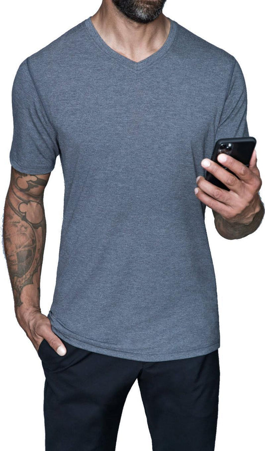 Drake Corian Mix - Tall V-Neck Tee - Mens - dark heather 1