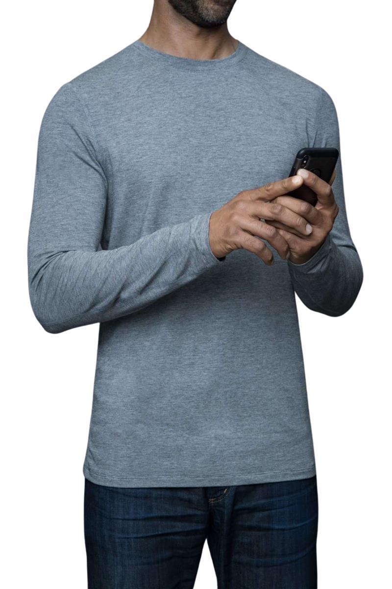 Mac Microstripe - LS Tall Shirt - Mens - concrete mix 1