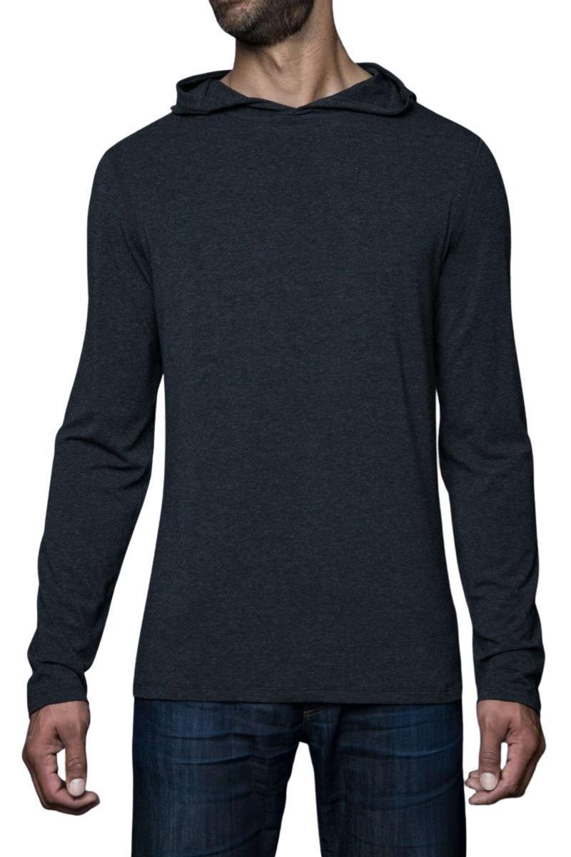 Vasquez Microstripe - Hooded LS Tall Shirt - Mens - charcoal mix 1
